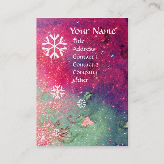 Carte De Visite FLAKES DE NEIGE Papier de perle (Devant)