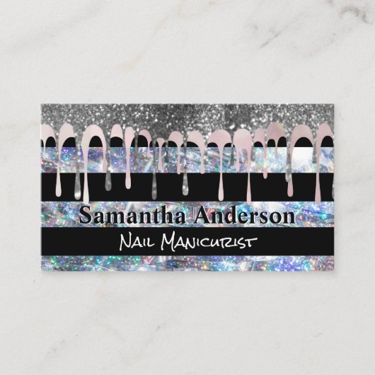 Carte De Visite Flakes d'or violet | Séquence de Parties scintilla (Devant)