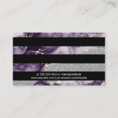 Carte De Visite Flakes d'or violet | Séquence de Parties scintilla (Dos)