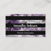 Carte De Visite Flakes d'or violet | Séquence de Parties scintilla (Devant)