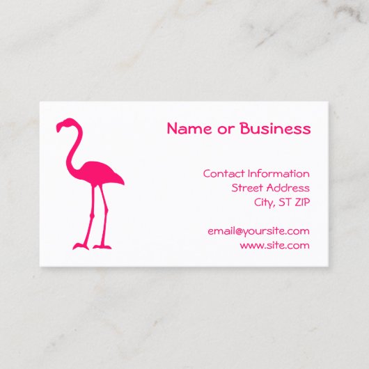 Carte De Visite Flamant Rose Clair (Devant)