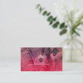 Carte De Visite Flamant rose d'ananas rose tropicale et Feuilles d (Debout devant)