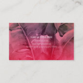 Carte De Visite Flamant rose d'ananas rose tropicale et Feuilles d (Dos)