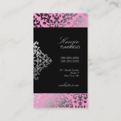 Carte De Visite Flamant rose de damassé de l'éblouissement 311 (Dos)