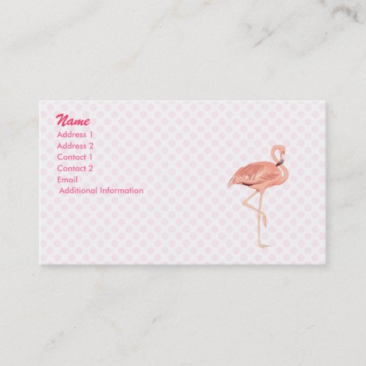 Carte De Visite Flamant rose de Freddy (Devant)