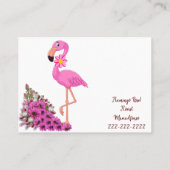 Carte de visite, Flamant rose fleuriste Carte de v (Dos)
