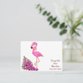 Carte de visite, Flamant rose fleuriste Carte de v (Debout devant)