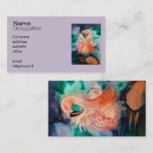 Carte De Visite Flamant rose pelucheux (Devant / Derrière)