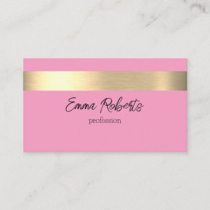Carte De Visite Flamant rose Pink Gold Foil Rustique Faux