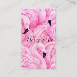 Carte de visite Flamant Rose Premium Vector