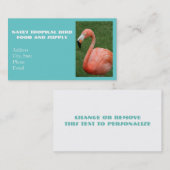 Carte De Visite Flamant rose rose (Devant / Derrière)