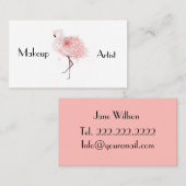 Carte De Visite Flamant rose Rose (Devant / Derrière)