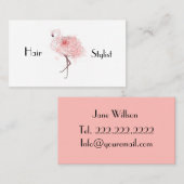 Carte De Visite Flamant rose Rose (Devant / Derrière)