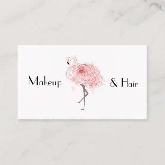 Carte De Visite Flamant rose rose (Devant)