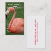 Carte De Visite Flamant rose rose (Devant / Derrière)