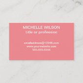 Carte De Visite Flamant rose rose clair simple (Dos)