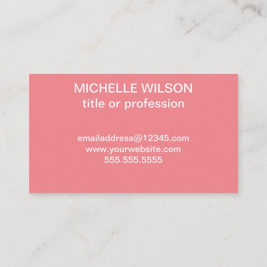 Carte De Visite Flamant rose rose clair simple (Dos)