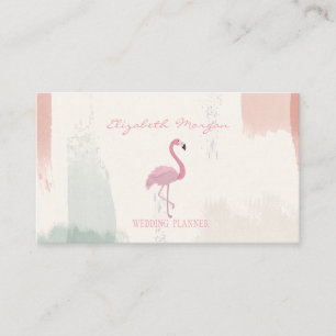 Carte De Visite Flamant rose rose professionnel, Aquarelle Brush S