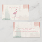 Carte De Visite Flamant rose rose professionnel, Aquarelle Brush S (Devant / Derrière)