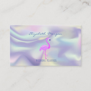 Carte De Visite Flamant rose rose professionnel, Holographie