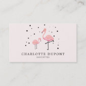 Carte De Visite Flamant rose rose simple (Devant)