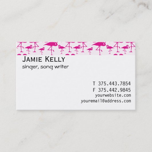 Carte De Visite Flamant rose rose tropical rose (Devant)