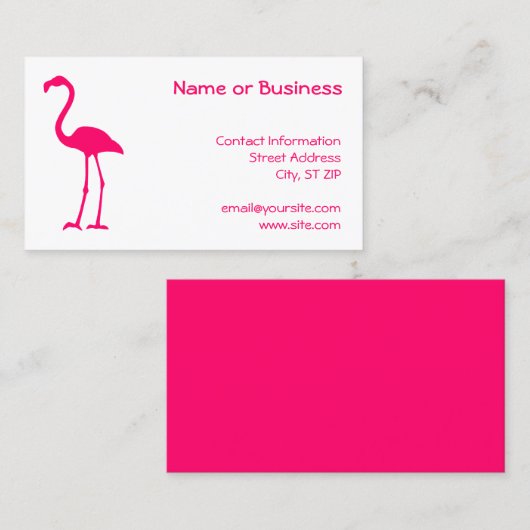 Carte De Visite Flamant rose rose vif (Devant / Derrière)