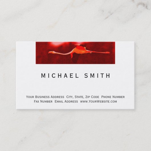 Carte de visite Flamant rose simple moderne (Devant)