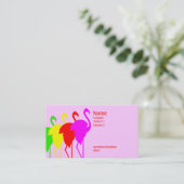 Carte De Visite Flamants roses (Debout devant)