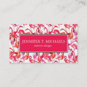 Carte De Visite Flamants roses Aquarelles Dans Les Aquarelles| Mon (Devant)