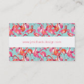 Carte De Visite Flamants roses aquarelles rassemblés| Monogramme (Dos)