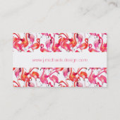 Carte De Visite Flamants roses d'aquarelle dans le monogramme des (Dos)