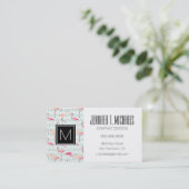 Carte De Visite Flamants roses Rétro Sur Les Grilles De Monnaie (Debout devant)