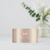 Carte De Visite Flamants roses Rose Moderne De Luxe En Amour, Coeu (Debout devant)