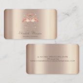 Carte De Visite Flamants roses Rose Moderne De Luxe En Amour, Coeu (Devant / Derrière)