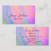 Carte De Visite Flambée tendance rose bleu vert vert abstrait vagu (Devant / Derrière)