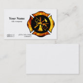 Carte de visite flamboyant 2 de croix maltaise (Devant / Derrière)