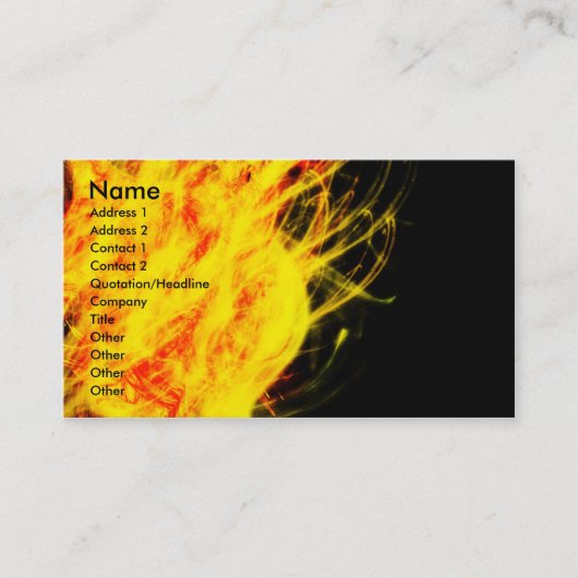 Carte De Visite Flames | (Devant)