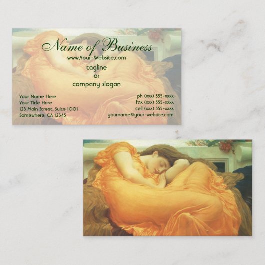 Carte De Visite Flaming June de Lord Frederic Leighton (Devant / Derrière)