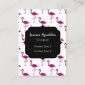 Carte De Visite Flamingo pétillant rose motif Monogramme (Devant)
