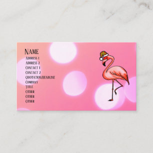 Carte De Visite Flamingo Rose Tropical Noël Fêtes