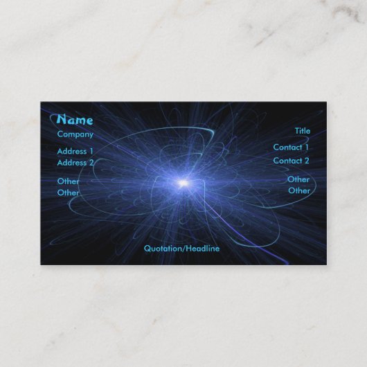 Carte De Visite Flamme Abstraite (bleu) (Devant)