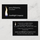 Carte De Visite Flamme de bougie sur le noir (Devant / Derrière)