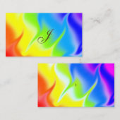 Carte De Visite Flamme de couleur d'arc-en-ciel, amour féroce (Devant / Derrière)