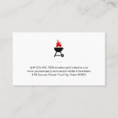 Carte De Visite Flamme de feu | Logo Chef BBQ | Restaurant (Dos)