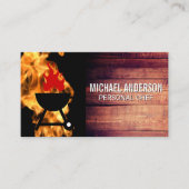 Carte De Visite Flamme de feu | Logo Chef BBQ | Restaurant (Devant)