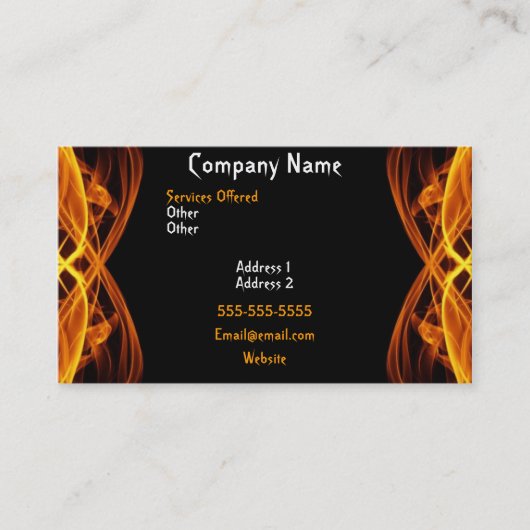 CARTE DE VISITE FLAMME FEU (Devant)
