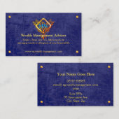 Carte De Visite Flamme Phoenix, look cuir bleu, Conseiller en patr (Devant / Derrière)