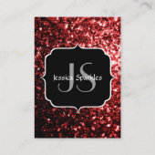 Carte De Visite Flamme rouge foncé Parties scintillant scintille G (Dos)