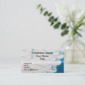 Carte De Visite flammes bleues effilées de hotrod (Debout devant)